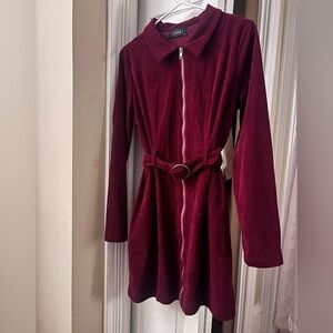 NWOT Maroon Corduroy Mini Dress